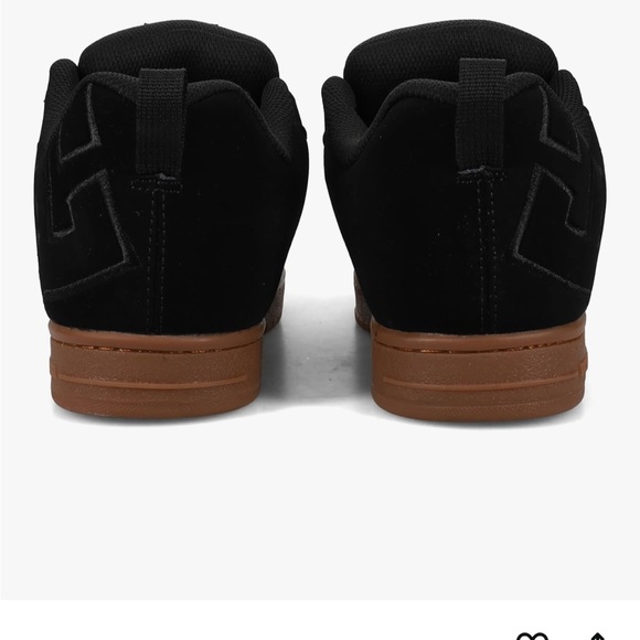 DC Black Low-Top Sneakers with Brown Gum Sole - Picture 3 of 4